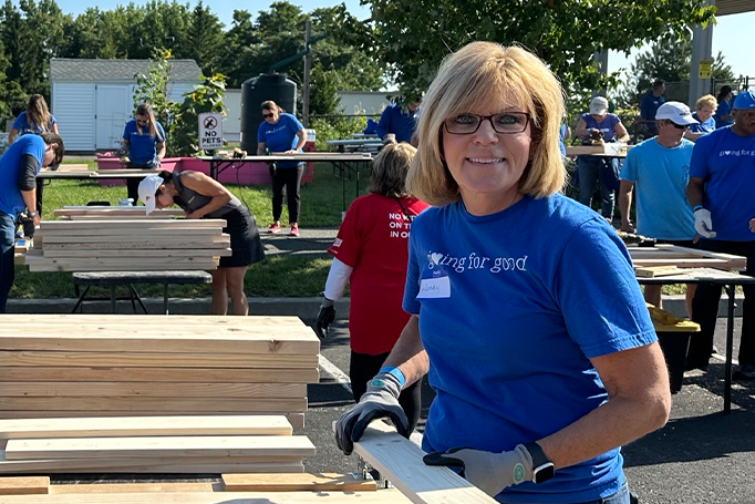 volunteer working