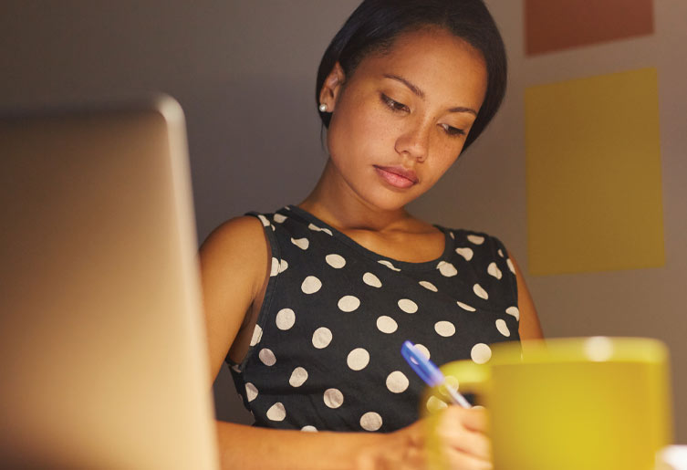 Woman writing