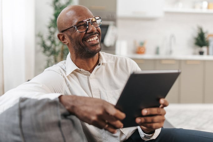 Man holding a tablet